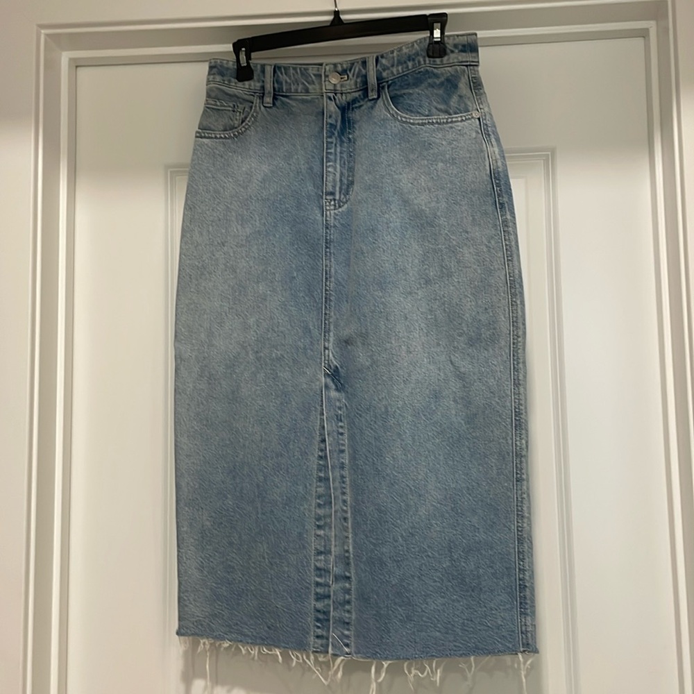 Free People Midi Jean Skirt